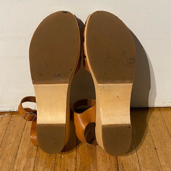 Swedish Hasbeens Magdalena Leather Open Toe Clogs - Picture 4 of 5